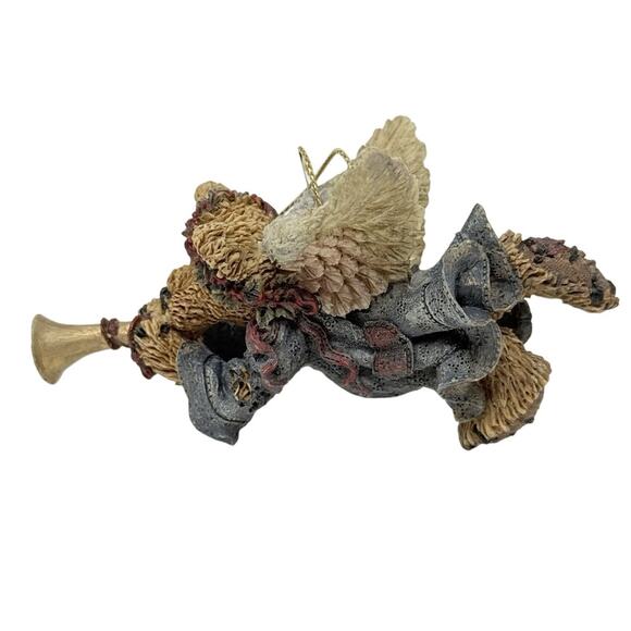 Vintage Boyd’s Bear Angel Flying Ornament Blue Dress Christmas Ceramic - Picture 2 of 5